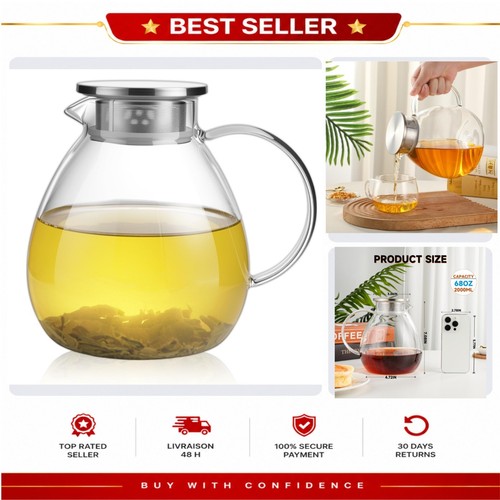 Gurudar 68oz glass teapot with - glass,